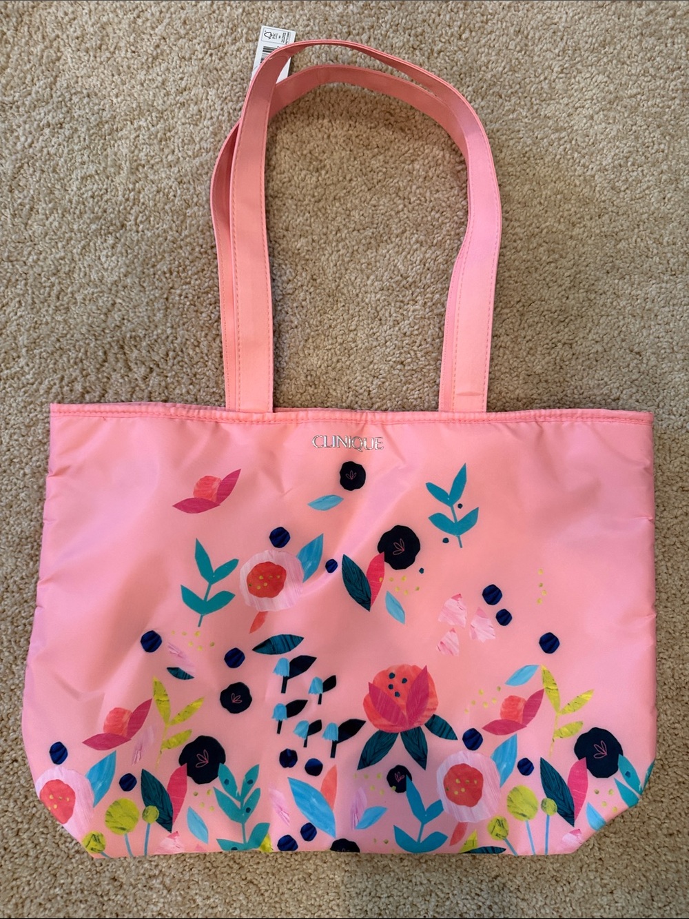 NWT Clinique Pink Floral-Print Tote